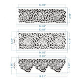 LARGE ROSE MOTIF STENCIL SET 3 PCS